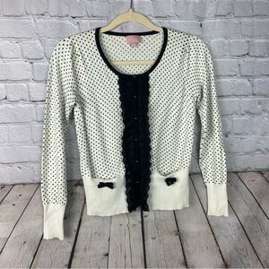 Oasis London Womens XXS/XS Pinup Rockabilly Polka Dot Cardigan Sweater Pockets